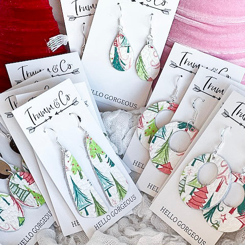 Holiday Earrings with trees