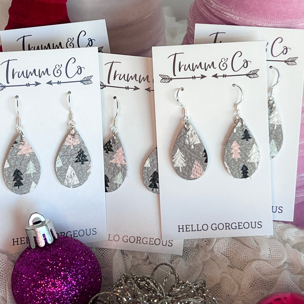 small teardrop tree earrings