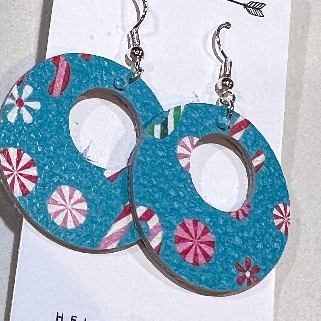 Leather Holiday earrings